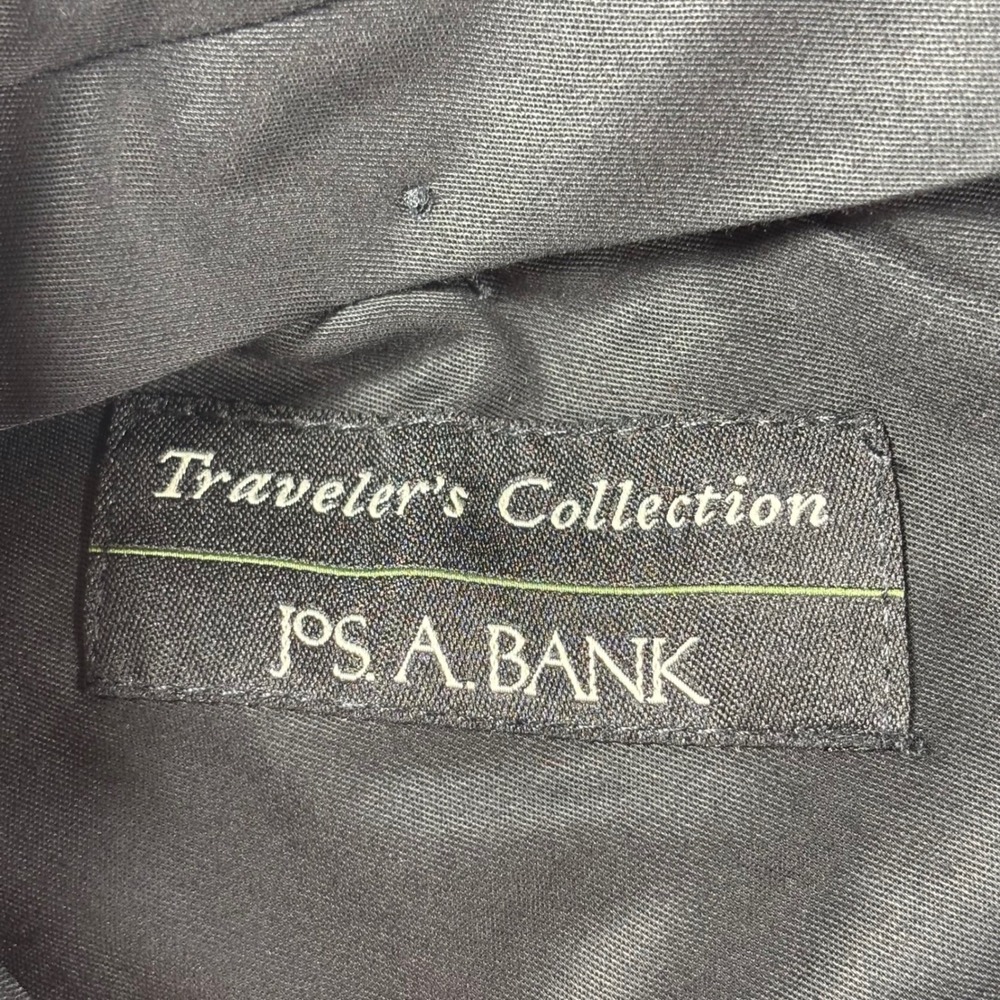 New Jos A Bank Traveler's Collection‎ 42 R Gray Plaid. 100% Wool Pants Unhemmed - Picture 6 of 14